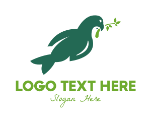 Bird - Green Peace Dove logo design