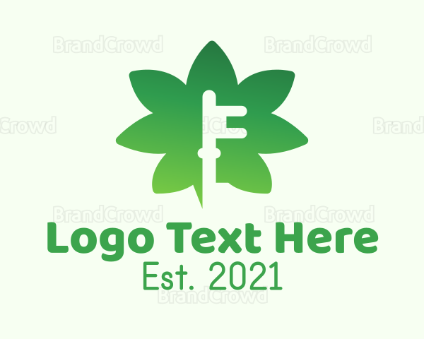 Gradient Marijuana Key Logo