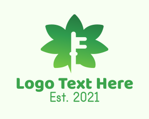 Weed - Gradient Marijuana Key logo design
