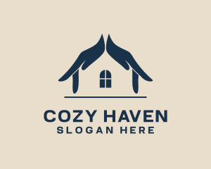 Shelter - House Hand Shelter logo design