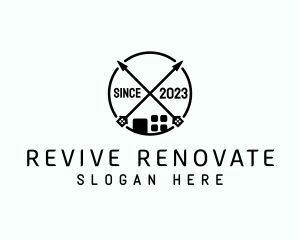 Renovate - House Arrow Real Estate logo design