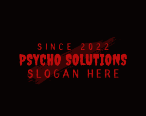 Psycho - Bloody Thriller Wordmark logo design