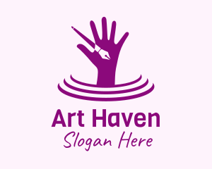 Artist Hand Pen logo design