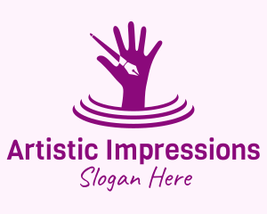 Artist Hand Pen logo design