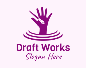 Draft - Artist Hand Pen logo design