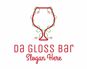 Holiday Wine Glass logo design