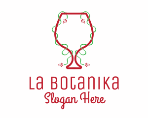 Ladies Drink - Holiday Wine Glass logo design