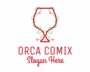 Minibar - Holiday Wine Glass logo design