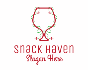 Holiday Wine Glass logo design