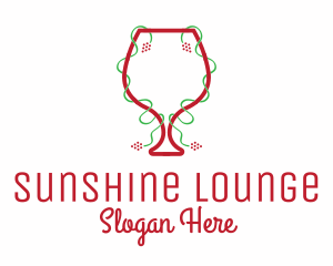 Holiday Wine Glass logo design