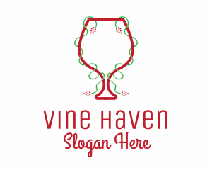 Holiday Wine Glass logo design