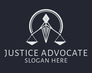 Prosecutor - Lawyer Scale Justice logo design