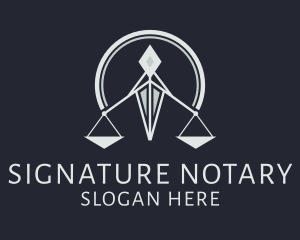 Notary - Lawyer Scale Justice logo design