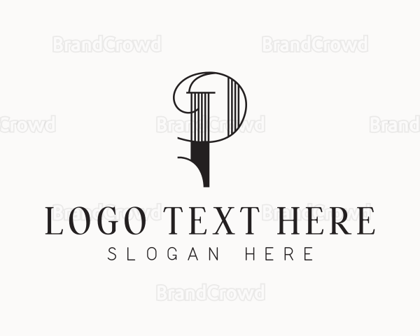 Elegant Decorative Letter P Logo