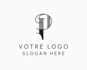 Marketing - Elegant Decorative Pillar Letter P logo design