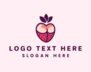 Porn - Sexy Strawberry Lingerie logo design