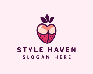 Butt - Sexy Strawberry Lingerie logo design