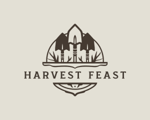 Shovel Farmer Harvest Tool logo design