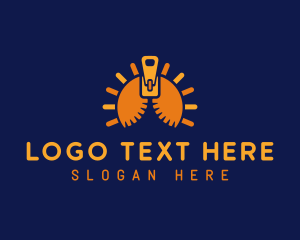 Warm - Sun Solar Zipper logo design