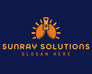 Sunray - Sun Solar Zipper logo design