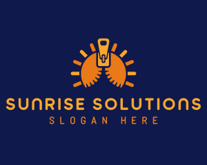 Sun Solar Zipper logo design