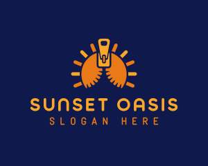 Sun Solar Zipper logo design