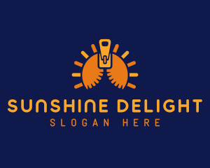 Sun Solar Zipper logo design