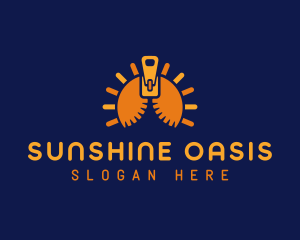 Sun Solar Zipper logo design