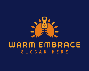 Sun Solar Zipper logo design