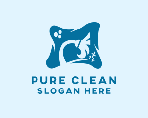 Cleaning Broom Housekeeping  logo design