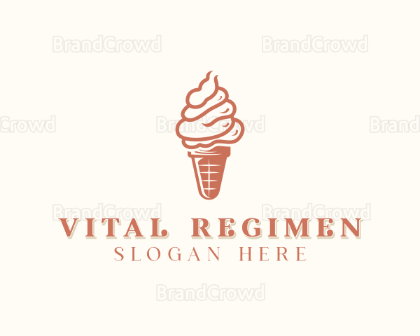 Ice Cream Cone Dessert Logo