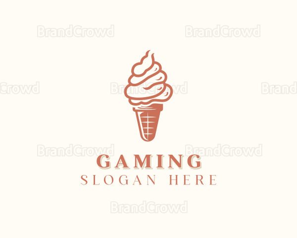 Ice Cream Cone Dessert Logo