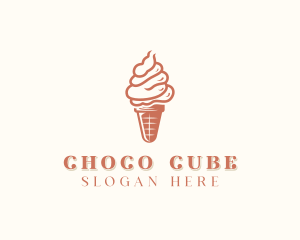 Ice Cream Cone Dessert Logo