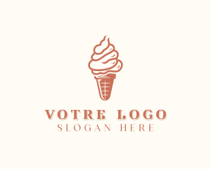 Ice Cream Cone Dessert Logo