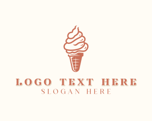 Ice Cream Cone Dessert Logo