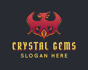 Red Phoenix Gem logo design