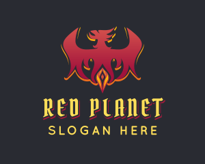 Red Phoenix Gem logo design