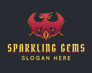 Red Phoenix Gem logo design