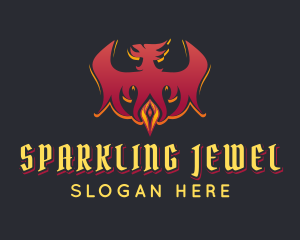 Red Phoenix Gem logo design