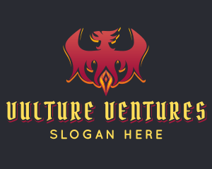 Vulture - Red Phoenix Gem logo design