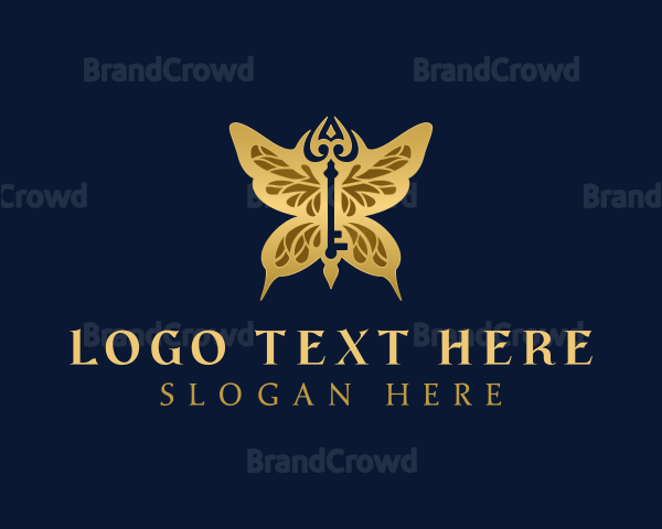 Elegant Butterfly Key Logo