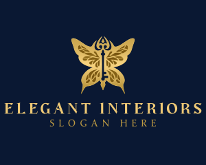 Elegant Butterfly Key logo design