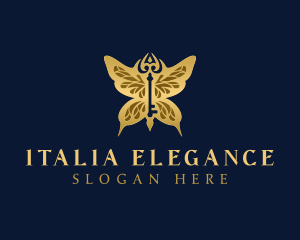 Elegant Butterfly Key logo design