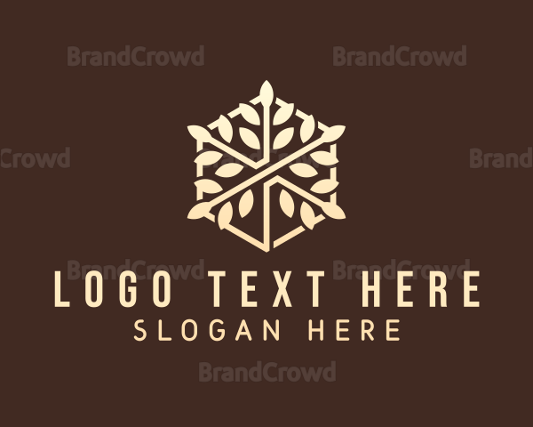 Natural Leaves Hexagon Logo