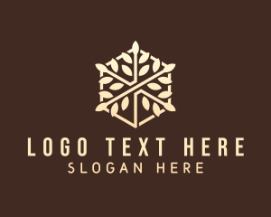 Plantation - Natural Leaves Hexagon logo design