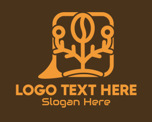 Orange - Coffee Bean Message Bubble logo design