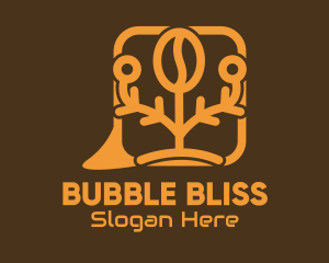 Coffee Bean Message Bubble logo design