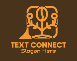 Texting - Coffee Bean Message Bubble logo design