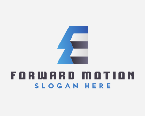 Progress - Abstract 3D Letter E Stairs logo design