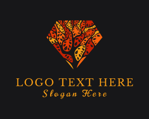 Glam - Diamond Leaf Accessory logo design